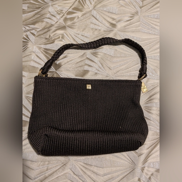 Luna Brown Knit Shoulder Bag - Picture 1 of 1